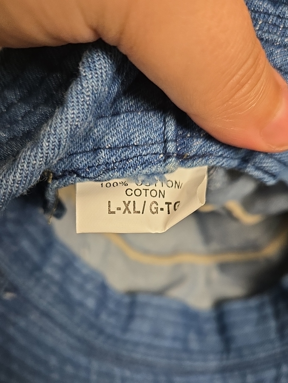 Denim Size L/XL Medium Wash Denim Bucket Hat - Picture 4 of 8